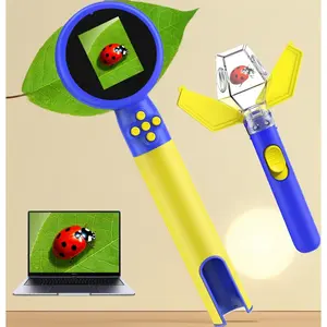 1080P Digital Microscope for Kids with Bug Catcher Kit - Handheld STEM Science Toy, Rechargeable, Portable, Supports 64GB TF Card, Educational Gift for Ages 3-12 (Blue)