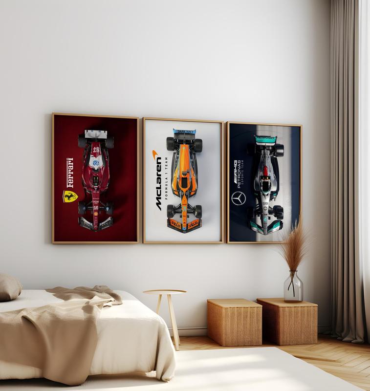 [Sale Up To 30%] Formula 1 Car Posters Ferrari  McLaren	 Mercedes
