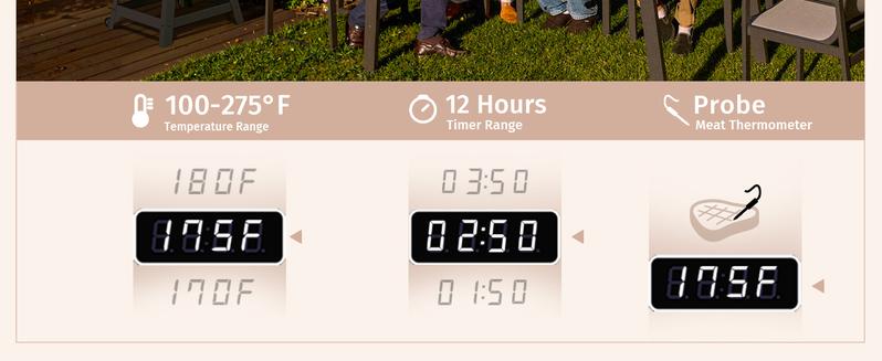 EAST OAK Ridgewood Pro 30" Electric Smoker, Smoker with Leg Kit & Glass Door, Side Wood Chip Loader, 725 Sq Inches of Cooking, Digital Control, Night Blue