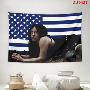 Billie Flag & Blue Flag 3x5ft, High-Quality Knit Tapestry, Home Outdoor Banner Decor, Casual Style, No Ca Prop 65