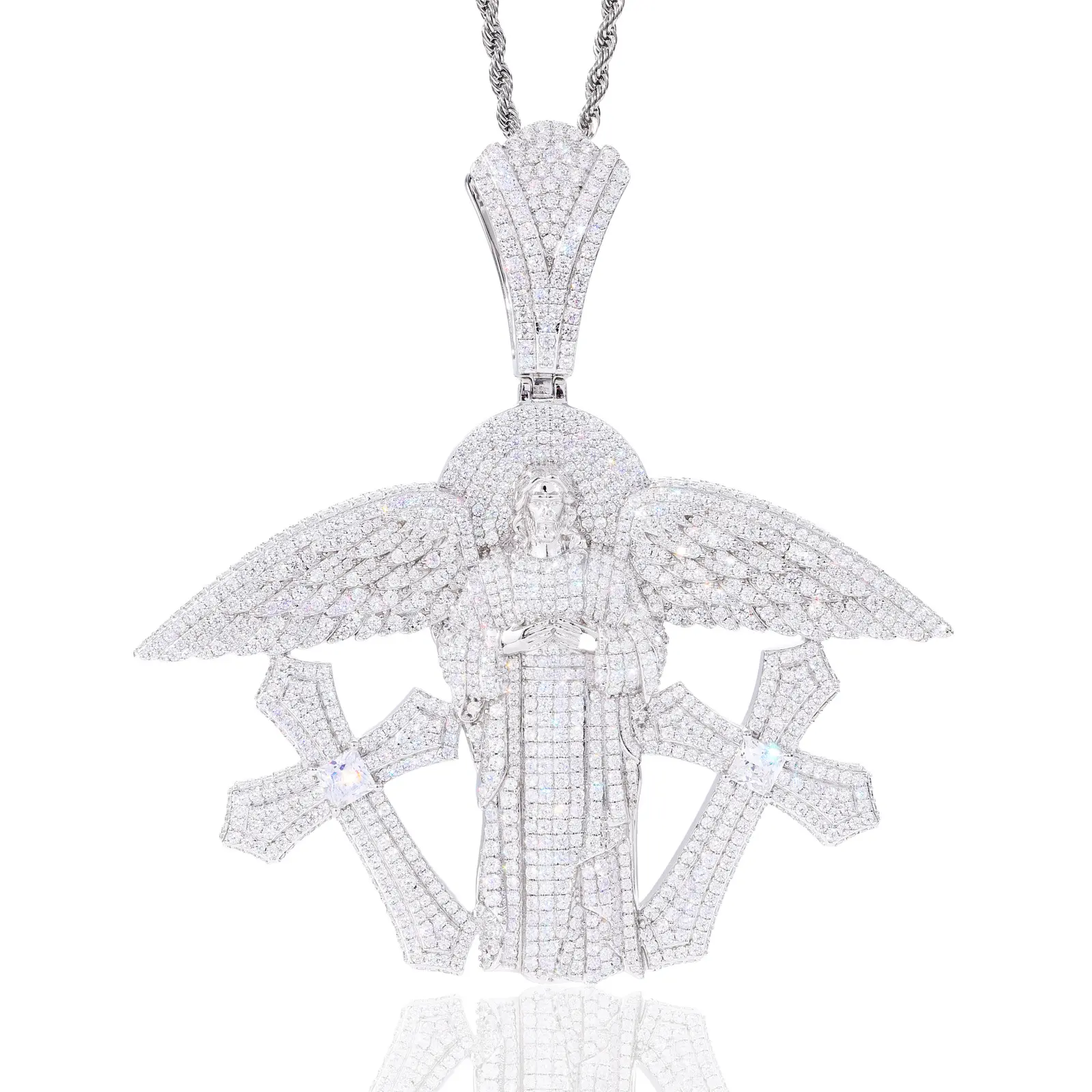 UCCIYO Jesus Pendant Pendant Copper Moissanite Pendant for Women Men Hip Hop Jewelry Gift summerwins【#CMP528】