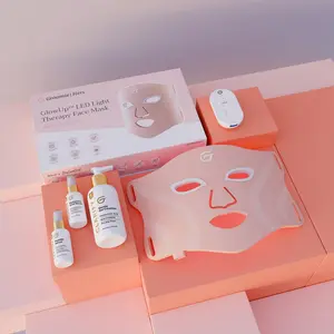 Groomie Hollywood GlowUp LED Light Therapy Face Mask - FDA-Cleared, 6 Modes for Wrinkles, Acne, Collagen Boost & Youthful Glow (Deluxe Bundle)