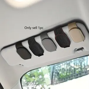 Magnetic PU Leather Sunglasses Holder: Keep Your Eyeglasses Safe & Secure in Your Car!