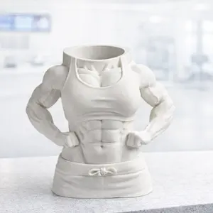 Woman Muscle Body Cup Holder Bold 3D Printed USA Design Eco-Friendly Material 11 cm Tall Perfect for Desks Gym Rooms Functional Decorative Ideal Gift for Bodybuilders Fitness Enthusiasts