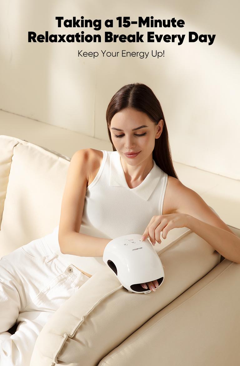 CINCOM Portable Hand Massager with Comfort Heat - Cordless, Adjustable Settings, Auto-Off, White, Black, Pink, Blue, Perfect Gift for Families, Men & Women - Ideal for Black Friday, Thanksgiving, Christmas, Birthdays & More,summerwins Lymphatic Drainage R
