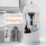 Elegant Plastic Toothbrush Holder 2-Count Set - Freestanding Table-Mount Bathroom Organiser, Multi-Use Storage for Toothbrushes, Razors & More, Durable Home Goods for Easy Effortless Tidy Spaces, Elegant Toothbrush Holder, 2 Counts