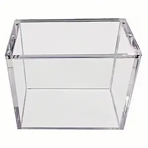 Transparent Acrylic Game Card Storage Box, Dustproof Anime Mounting Display Case, Trading Card Holder, Card Hobby Box, Home Office Organizer