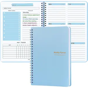 Undated Weekly Planner with Goal & Habit  Notebook, Small A5  Week Planners Spiral Binding Personal Goal Journal Non Dated Weekly Planner Simple Agenda Planners for Work  School