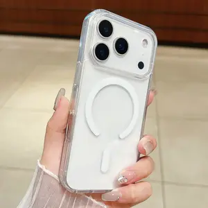 Transparent acrylic magnetic case for iPhone 17 Pro Max/17 Pro/17 Air/17 Casing