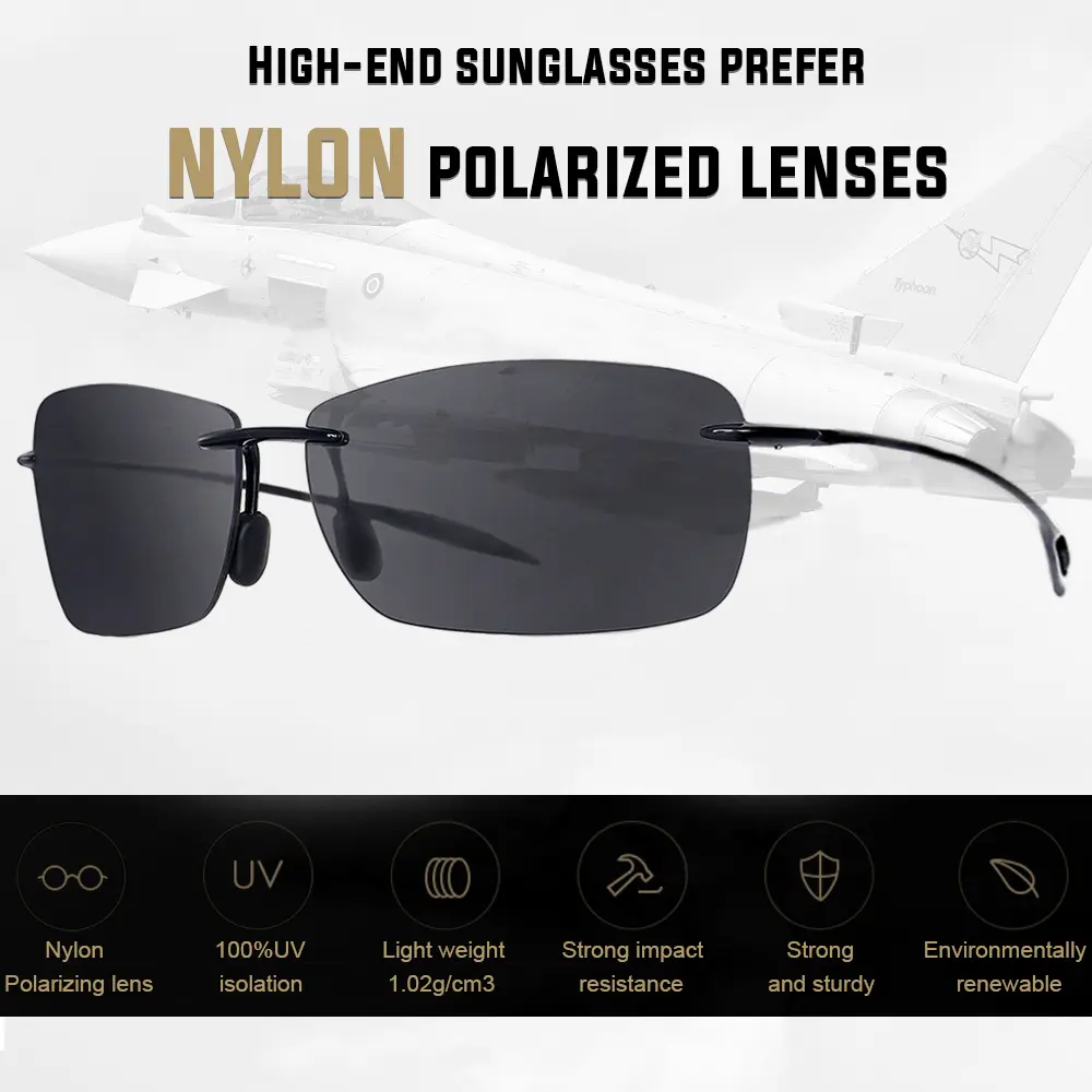 MAXJULI Unisex Polarized Sports Sunglasses (MJ8010) - Lightweight TR90 Rimless Open-Frame, Impact-Proof TAC Lenses for Running, Fishing | Fishing Eyeglasses, Outdoor Sports Glasses