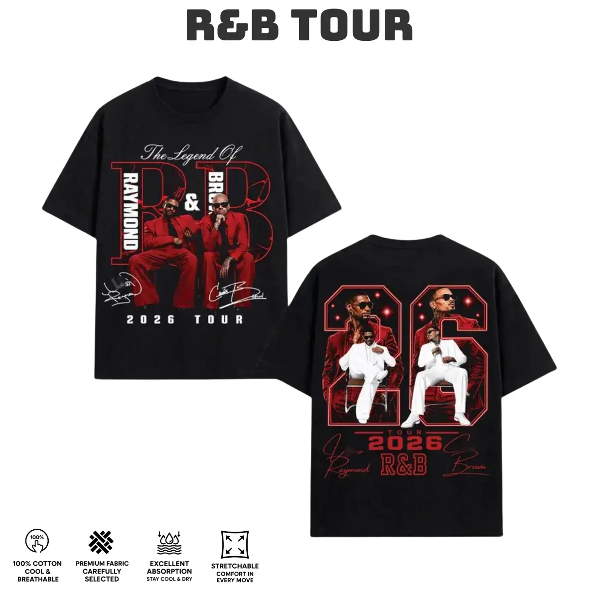 Ch.Brown Usher Raymond The R&B Tour 2026 Unisex Tee , GILDAN T-SHIRT. Ch.Brown Usher Raymond The R&B Tour 2026 Unisex Tee , GILDAN T-SHIRT.