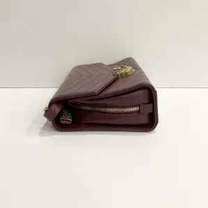Pre-owned CHANEL Hamburg Collection Burgundy V Quilted Envelope Bag 26th Series Shoulder & Crossbody No Accessories