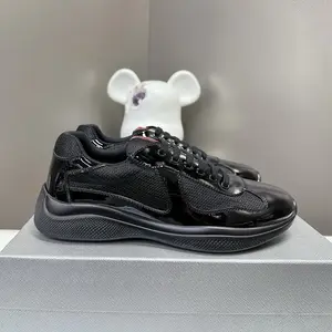 Americas Cup round-toe versatile running shoes, genuine leather flat shoes, high-quality patent leather shoes.