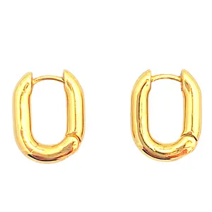 14K Gold Filled Rectangle Hoop Earrings - Elegant Design, High-Quality Gold, Light Enough To Wear Every Day Yet Perfect For A Night Out
