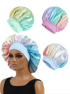 Rainbow Gradient Sleep Cap for Women & Men, Unisex, Soft Silk Satin Material, Christmas Gift, Daily Sleeping, Beauty & Haircare