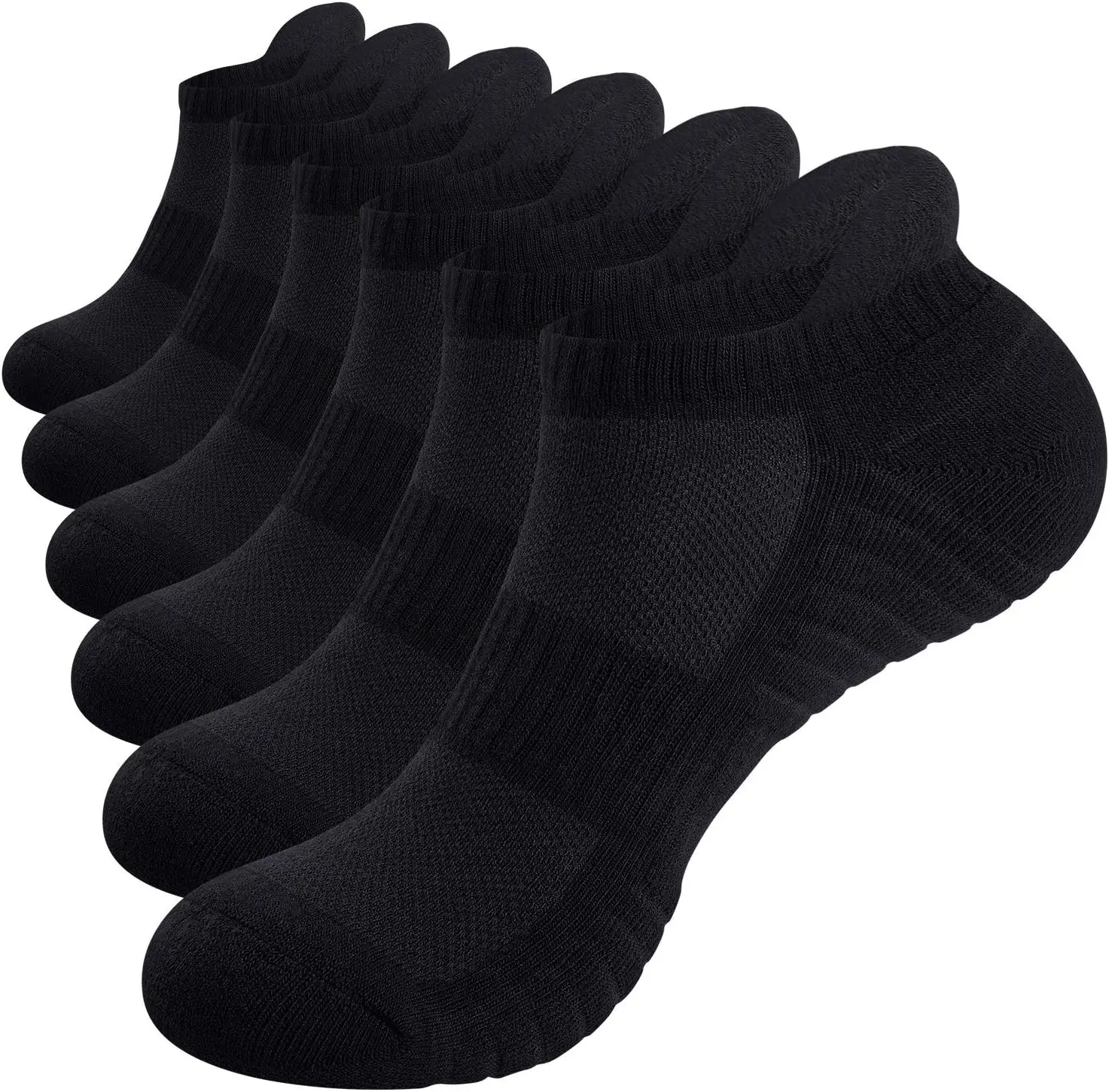 Athletic Running Ankle Socks,6Pairs Cushioned Low Cut Anti-Blister Tab Sports Sock Men Women