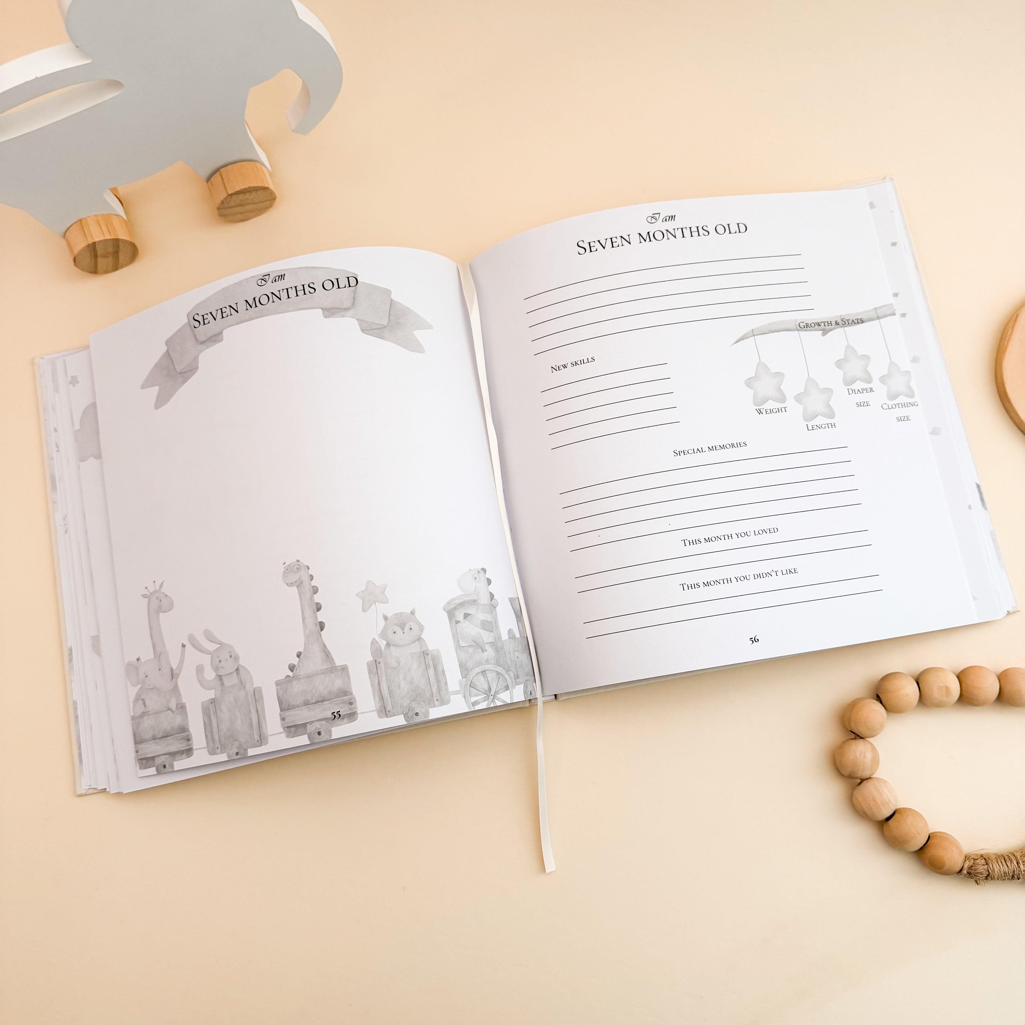 Personalized Baby Memory Book | Baby's First Year Photo Album | Baby Shower Gift