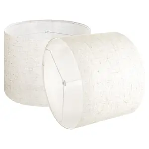 VEVOR Drum Lamp Shade 2 Set, 13 in Topx 13 in Bottomx 10 in High, Medium Drum Lampshade with Harp, Replacement Lamp Shade for Table Lamps Floor Lamps Pendant Lights, Black Hollow-carved Design