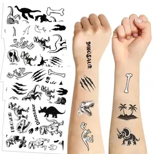 Dinosaur Glow-In-The-Dark Tattoo Stickers, Waterproof Party Favors, Fun Face Tattoos, Weird and Funny Gifts