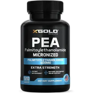 Palmitoylethanolamide Pea Supplement 600 mg | Micronized Pea 99% Highly Purified and Bioavailable | Made in USA | Supplement for Men and Women - 120 Capsules