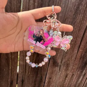Butterfly Jenni R Keychain  with Crystal Beads and Pearls for Stylish