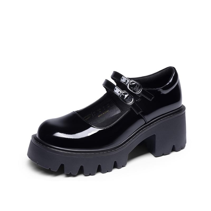 Dream Pairs Women's Mary Janes Shoes Platform Dress Low Heel Chunky Pumps Round Toe Ankle Strap Pumps Shoes  '90s retro Oxfords