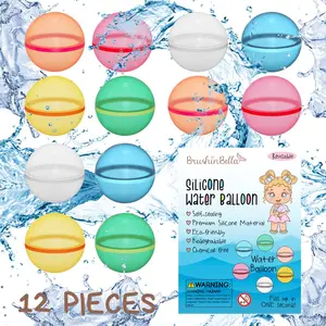 Magnetic Reusable Water Balloons, Refillable Water Balloons Quick Fill Self Sealing, Water Bomb Splash Balls for Kids Swimming Pool, Used for Water Fight Game, Summer Party