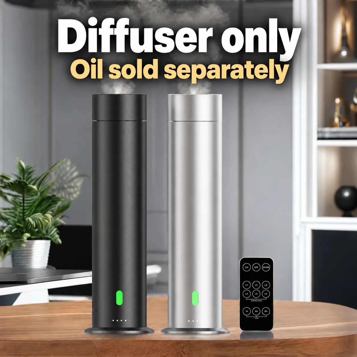 Invisible Art Luxury 85ml Waterless Nebula Scent Diffuser - Remote Controllable, Scented Oil Compatible, Diffuser for Home