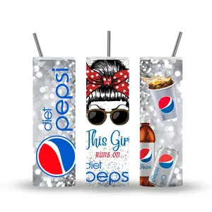 20oz Stainless Steel Tumbler This Girl Runs On Diet Pepsi