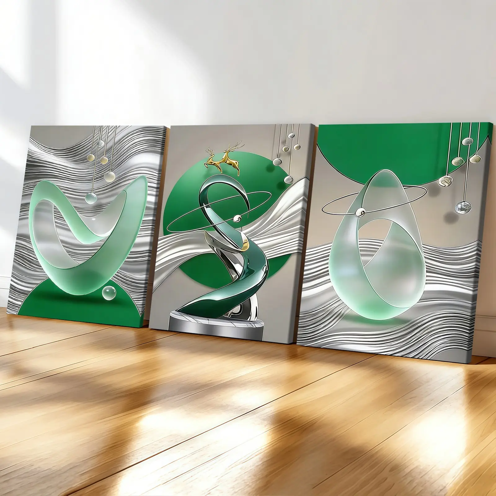 3-count wooden frame canvas, fashionable geometric art poster, Abstract Pattern Print, abstract art decoration, exquisite living room wall decoration, modern art suitable for bedroom, office, corridor decoration, home poster, Canvas Prints