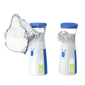 2 pcs Rechargeable Ultrasonic Handheld Mist Sprayer with Built-in 400mAh Battery, Includes Mask & Mouthpiece, Compact & Self-Cleaning, Ideal for Home & Travel Use（No need to install batteries.）