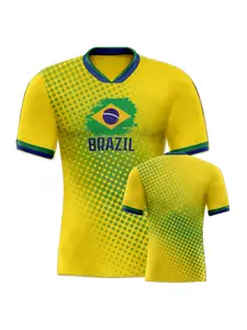 Brazil Football Jersey Men's Breathable Soccer Shirt Brazil National Team Fan Training Uniform