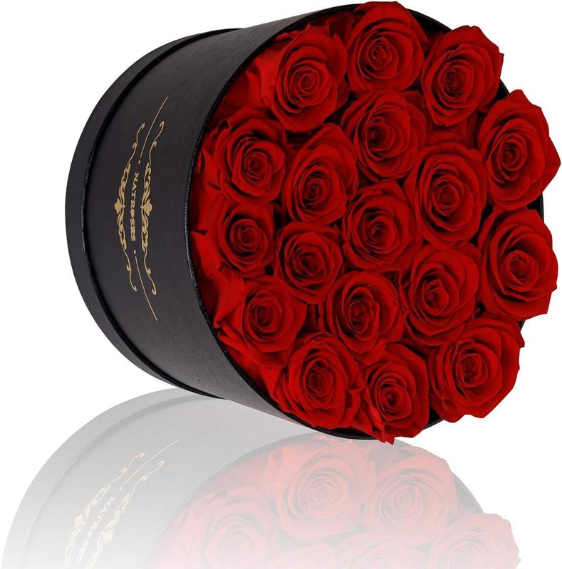 Handmade Preserved Roses in a Box, Long Lasting Red Roses, Preserved Flowers Gifts