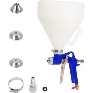 1.5 Gallon Drywall Texture Spray Gun with Air Hopper, 3 Nozzles for Stucco, Mud, Popcorn Ceiling Painting and Wall Spraying