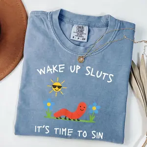 Comfort Colors Wake Up Sunshine Shirt, Funny Worm Graphic Tee, Cute Sarcastic Humor Shirt Viral Trend Gift