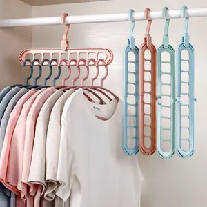 Multifunctional Nine-Hole Clothes Hanger, Home Hanging Rack, Dormitory Foldable Magic Drying Rack, Space Saving Bedroom Storage Solution