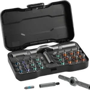 24-Piece DIY Screwdriver Set with Changeable Magnetic Heads, Replaceable Screwdriver Bits, Compact and Portable Ratchet Tool Kit for Home Repairs