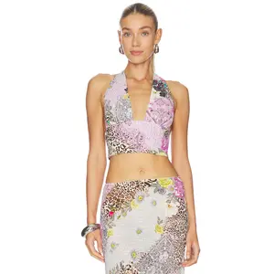 AFRM Sylas Top in Natural Patchwork