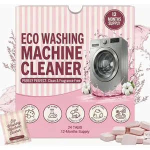 Washing Machine Cleaning Tablets - Odor Remover and Descaler Tabs - , , Biodegradable Washer Cleaner Tablets for HE, Front Load & Top Load Machines (12-Month )