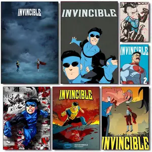 Cartoon I-Invincible Poster HD Waterproof Self-Adhesive Art Vibrant Wall Print for Living Room Bedroom Bar Parlor Home Decor Gift Fade-Resistant Easy-Apply Durable Dly Artwork Multiple Sizes, High Definition, Easy to Apply & Clean
