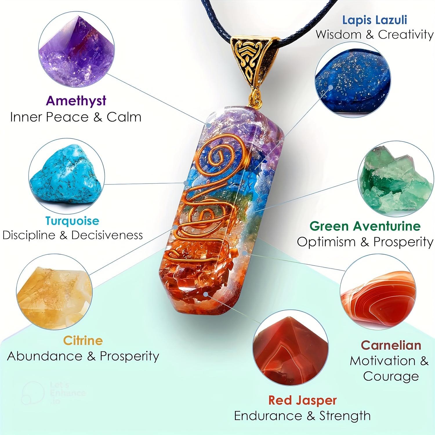 7 Chakra Natural Stone Beaded Necklace – Healing Crystal Reiki Pendant for Energy Balance, Yoga Meditation Jewelry, Spiritual Gift for Women Men