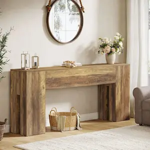 Tribesigns 71-Inch Long Console Table for Entryway, Farmhouse Sofa Console Behind Couch, Entry Table for Hallway, Foyer, Living Room, Rustic Brown
