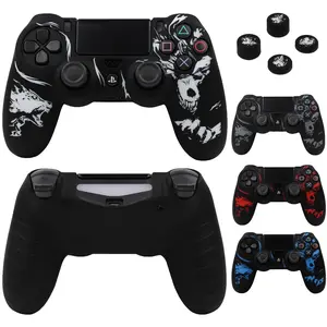 Laser Carving Soft Silicone Protective Case Cover For Playstation 4 Controller Skin Gamepad Games Accessories For PS4 Control Console Accessories