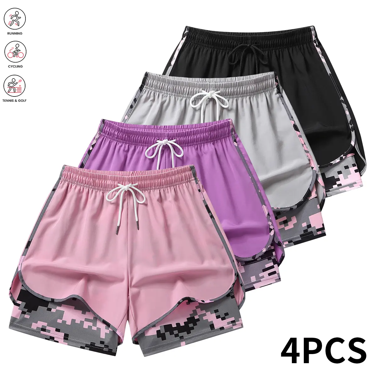 Pink + Purple + Light Gray + Black