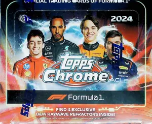 Topps 2024 Topps Chrome F1 Racing Sealed Hobby Box - 16 Packs 4 Cards Each Includes 4 Black & White Raywave Refractors & Potential Autographs from Top Drivers Perfect for Collectors and Fans of Formula 1 Racing
