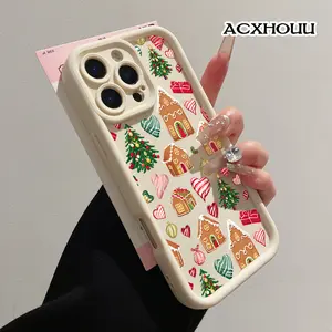 Case for iPhone 17 16 E Pro Max 15 Plus 14 13 12 11 XS XR Gingerbread House Joy TPU Silicone Rugged Durable Shockproof Protective Cover
