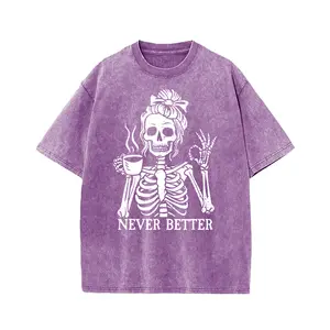 Holafish   graphic tees  Women's Vintage Distressed Short-Sleeve T-Shirt - Full-Body Snowflake Wash Print, Relaxed Loose Fit Round Neck Summer Casual Top, Vintage Washable Blouse for Casual Attire & Layering hoodies women zip tank weighted vests cute