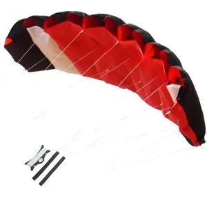 Huge 74inch Dual Line Parachute Stunt Kite 1.9m Power Kite for Outdoor Training Parafoil Kitesurfing with Flying Gear Beach Wind Sport Fun Red