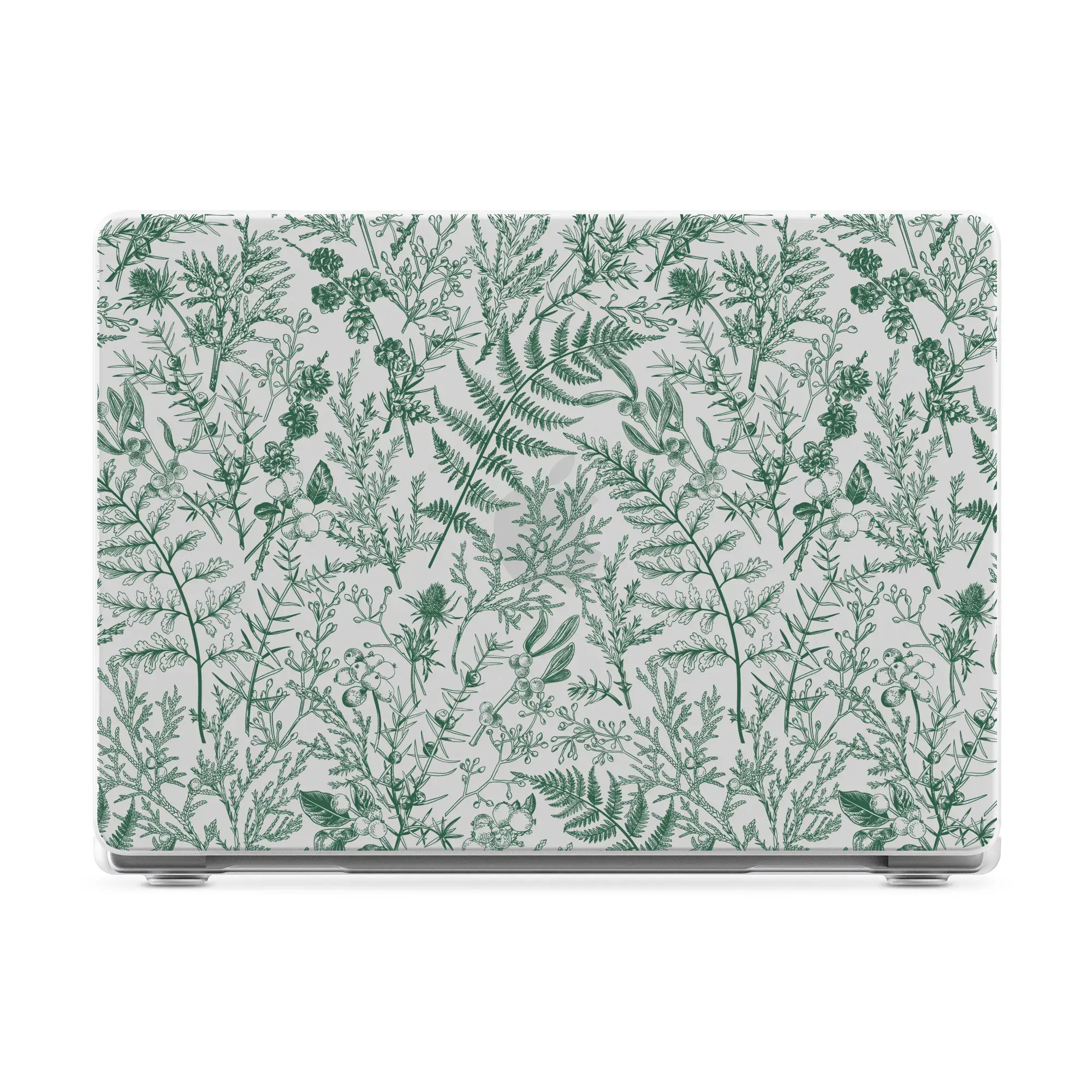 Casely MacBook Case | Sage Garden | Green Floral Laptop Shell | Snap-on Laptop Shell with Raised Anti-Slip Grip and Bottom Vent Cutouts | Hard Policarbonate Protective Laptop Cover
