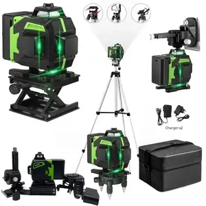 US and EU Plug Tripod with 16 Lines Laser profesional Level green line Self-leveling 360 autonivelant